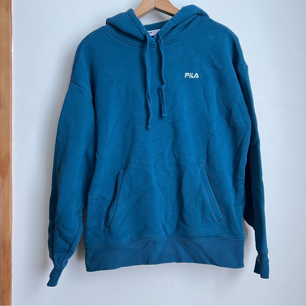FILA Blue Pullover Drawstring Sweatshirt Hoodie
• Size large